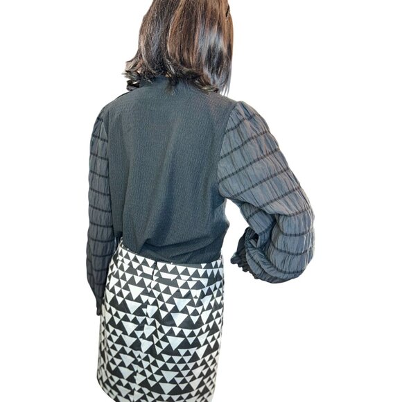 (6‎ for $25) aliceblue Vintage Style Puff Sleeve Blouse Size XL - Picture 3 of 8